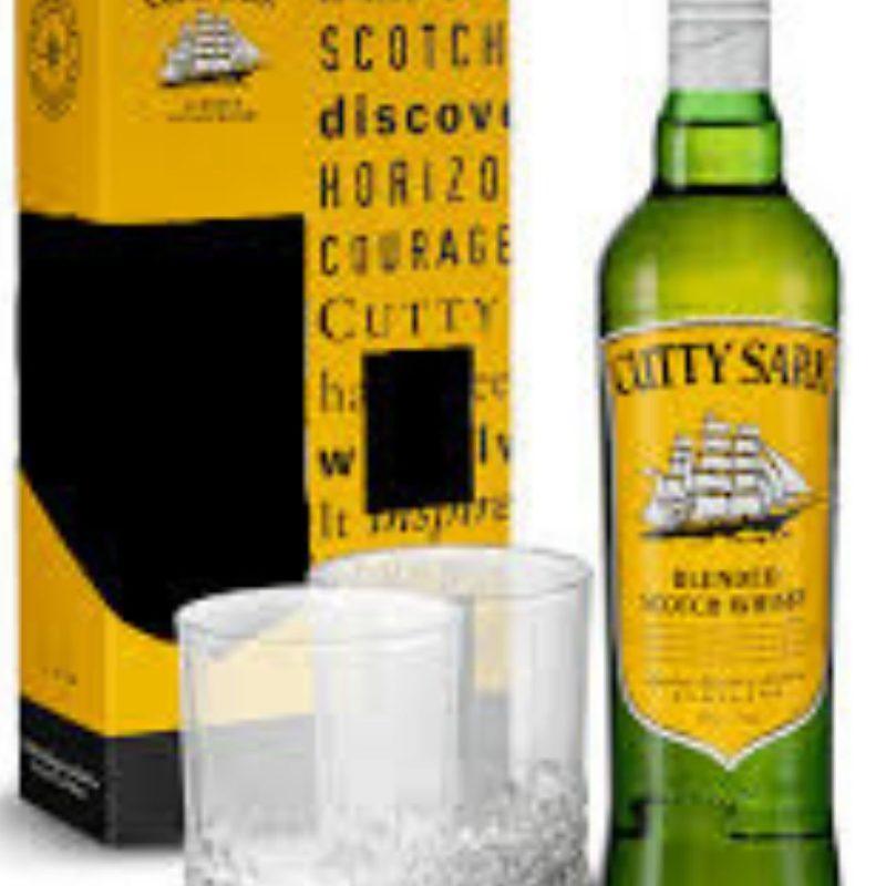 COFFRET CUTTY SARK BLENDED ECOSSE + 2 VERRES 70CL 40°