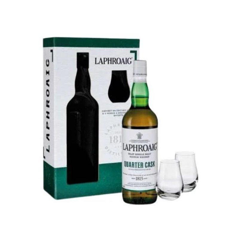 COFFRET LAPHROAIG QUARTER CASK + 2 VERRES 70 CL 48 °